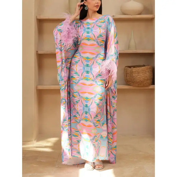 Stylish Ramadan Printed Kaftan Dress - Spiretime.com 