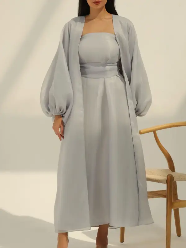Stylish Ramadan Two Piece Abaya Dress - Valiantlive.com 