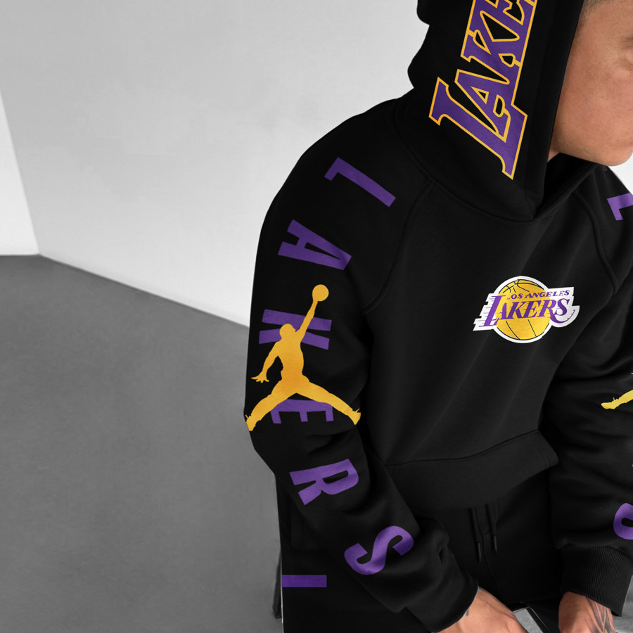 

Sudadera Con Capucha Extragrande Con Estampado De Baloncesto Estilo Callejero