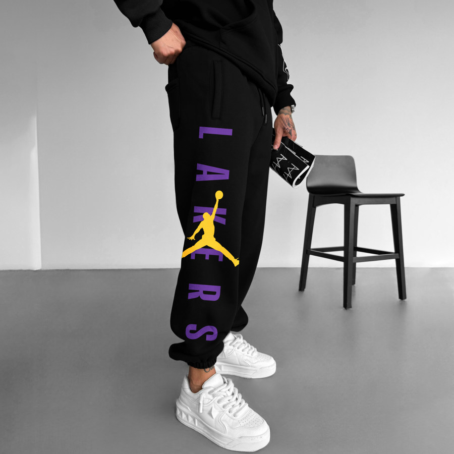 

Pantalon De Survêtement Imprimé Basket-ball Street Style Pour Hommes