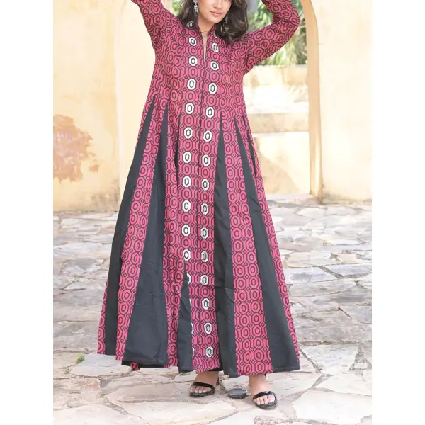 Stylish Embroidered Ramadhan Abaya Dress - Spiretime.com 