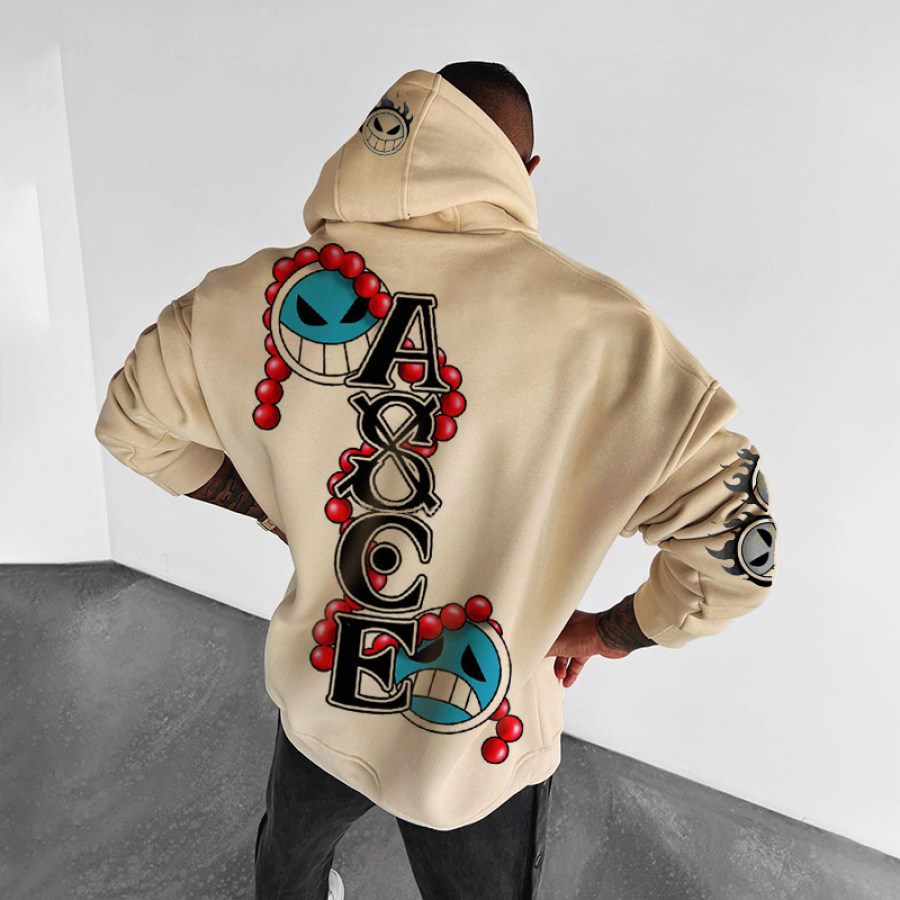 

Oversize "One Piece" Print Hoodie