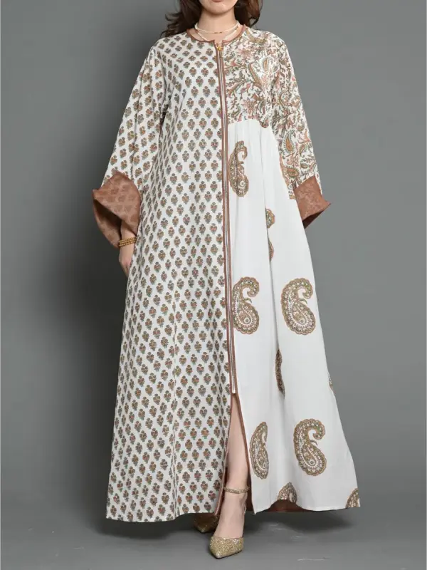 Stylish Printed Ramadan Abaya Dress - Machoup.com 