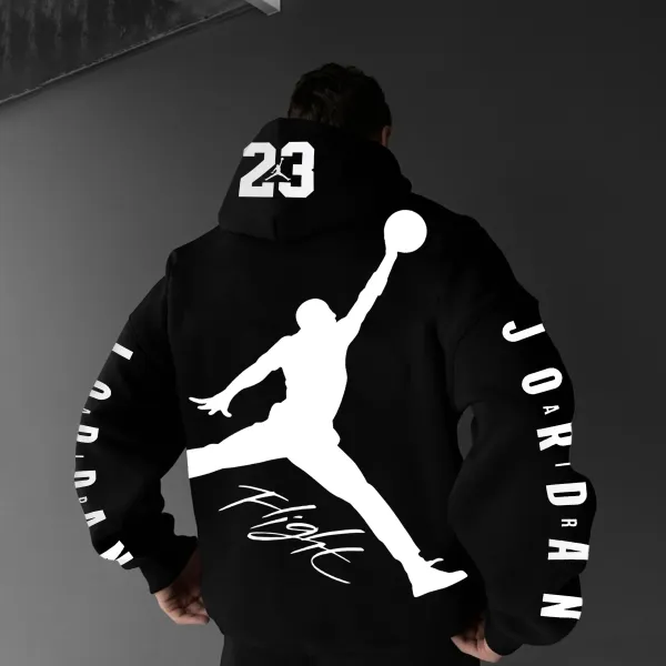 Oversized Street Style Basketball Print Hoodie - Cotosen.com