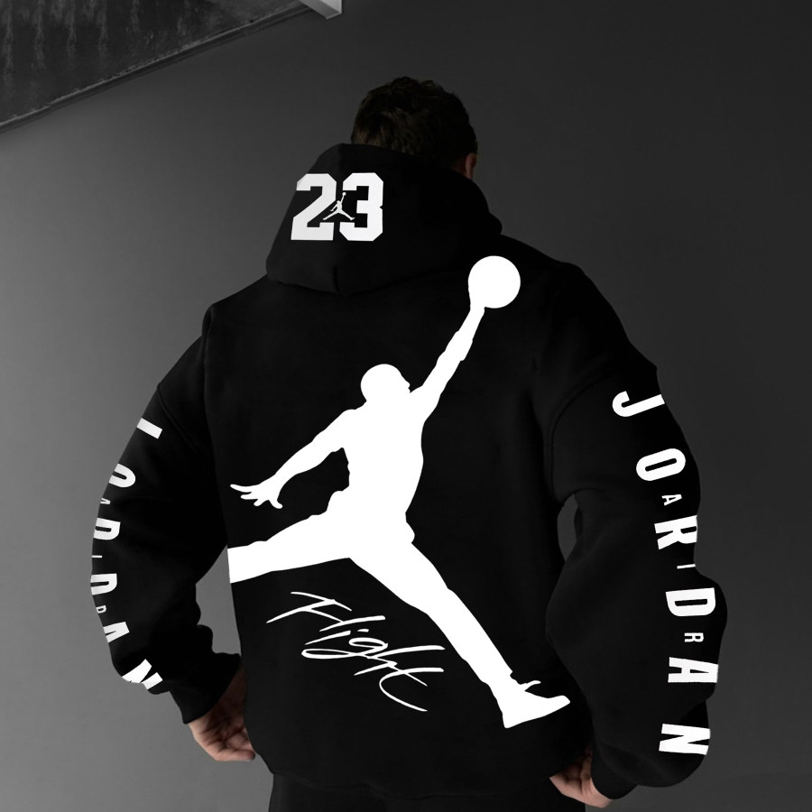 

Sudadera Con Capucha Extragrande Con Estampado De Baloncesto Estilo Callejero