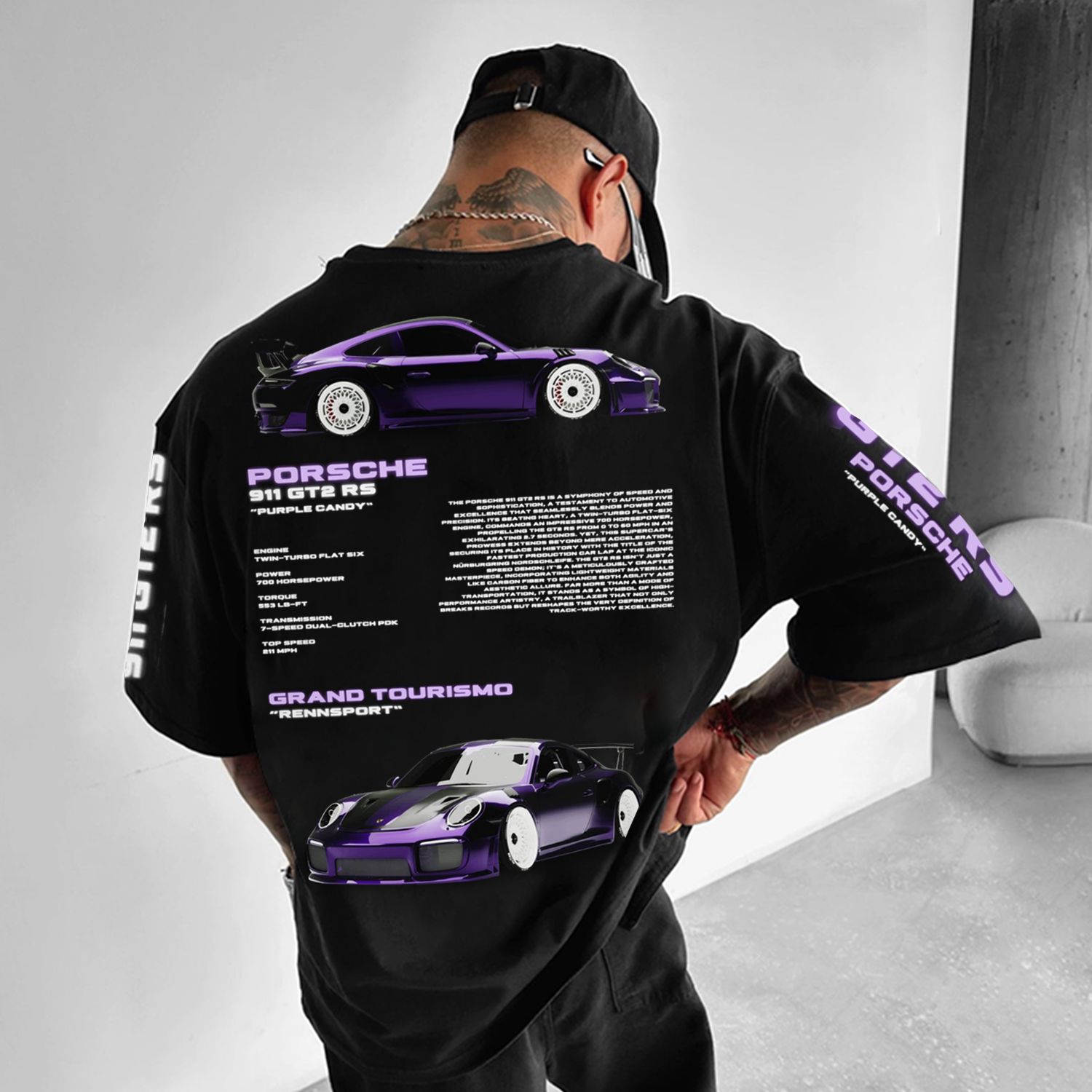 Oversized Racing Print T-shirt
