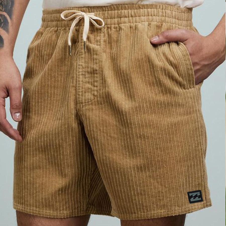 

Shorts Con Cordón De Pana Estampados Para Surf En La Playa Para Hombre