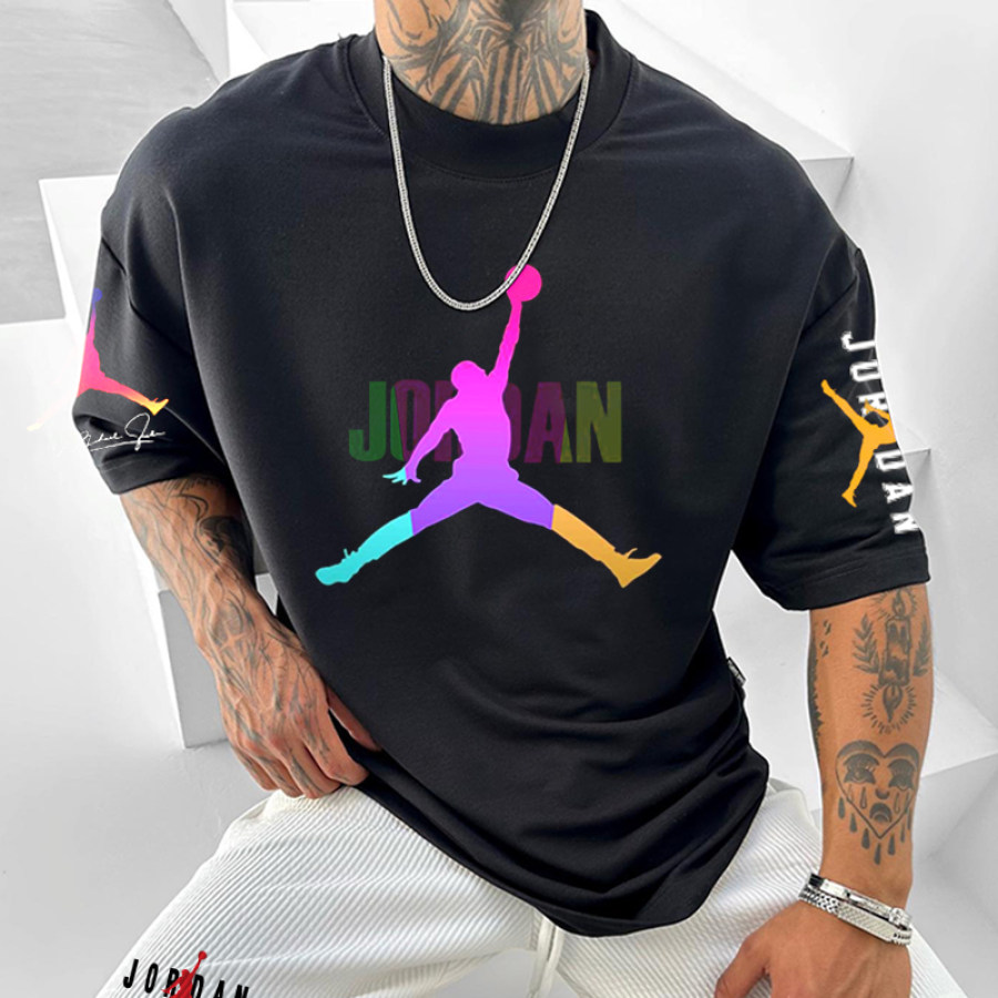 

Camiseta Informal De Gran Tamaño Con Estampado De Baloncesto Para Hombre