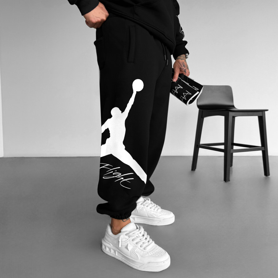 

Pantalon De Survêtement Imprimé Basket-ball Street Style Pour Hommes