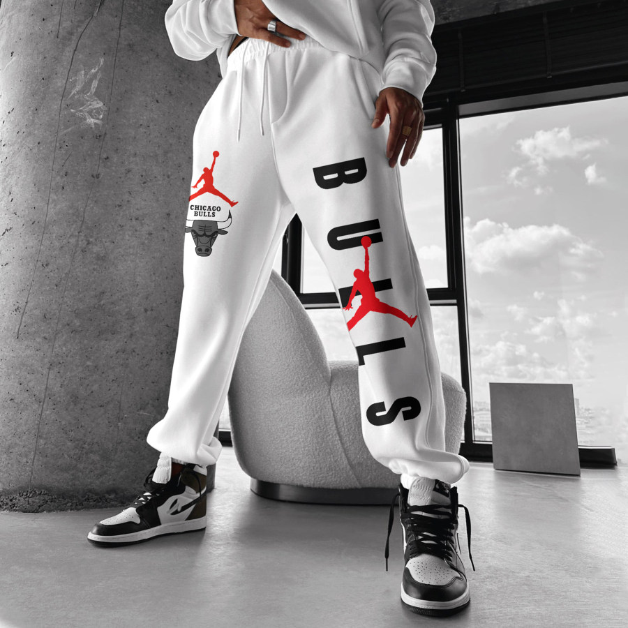 

Pantalones Deportivos Con Estampado De Baloncesto Estilo Callejero Para Hombre Pantalones Deportivos Bulls