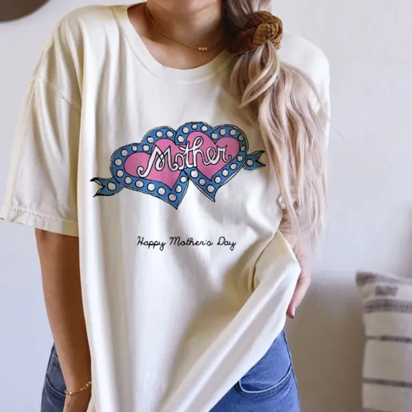 Love Love Printed Cotton Casual T-shirt - Ootdyouth.com 