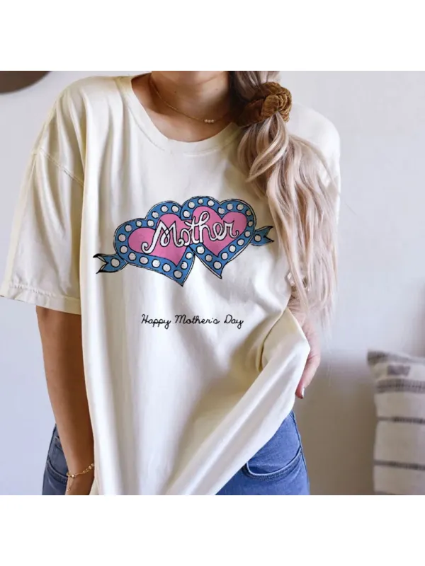 Love Love Printed Cotton Casual T-shirt - Timetomy.com 