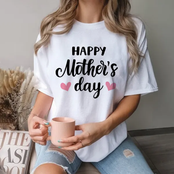 Mother's Day Printed Casual T-Shirt - Ootdyouth.com 