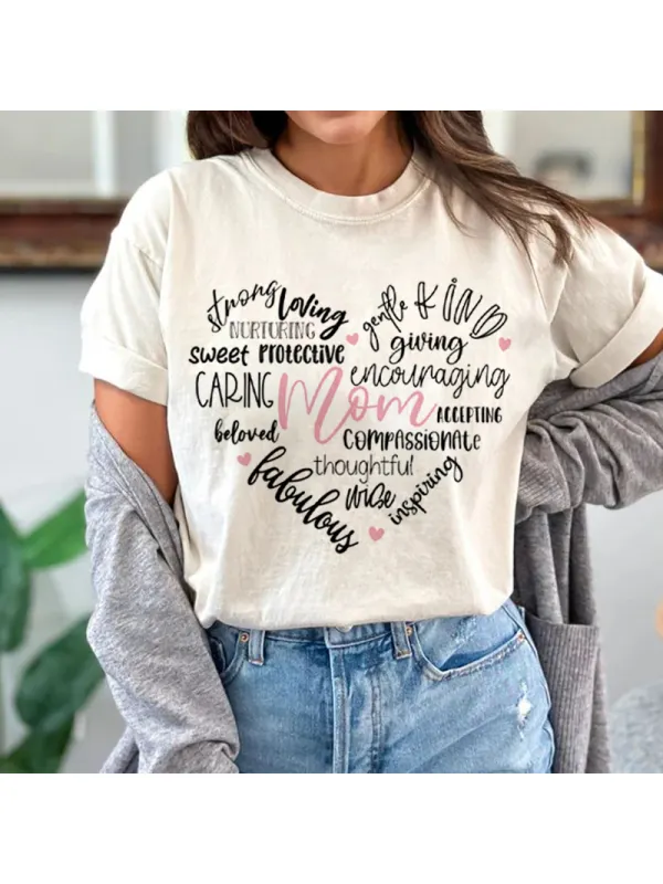 Women's Mother's Day Printed Casual T-Shirt - Timetomy.com 