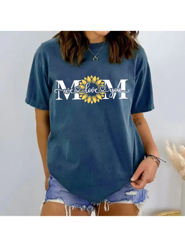 Women's Mother's Day Printed Cotton Casual T-Shirt - Ootdmw.com 