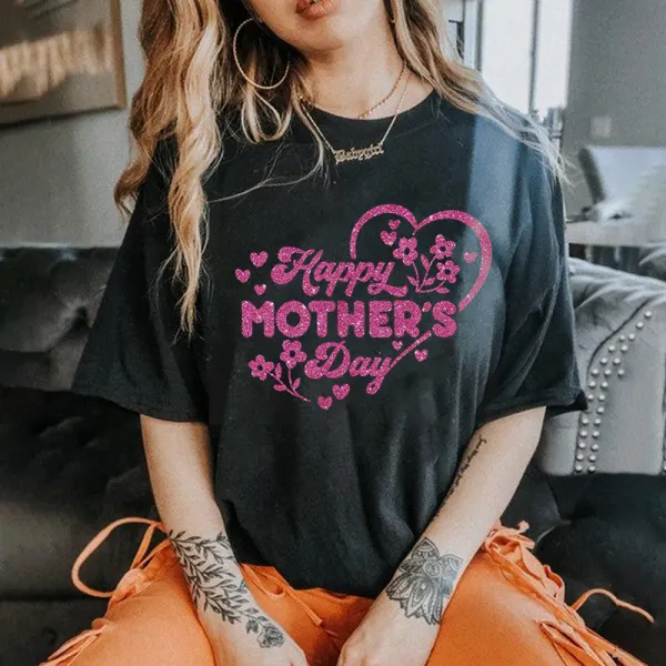 Women's Mother's Day Printed Casual T-Shirt - Ootdyouth.com 