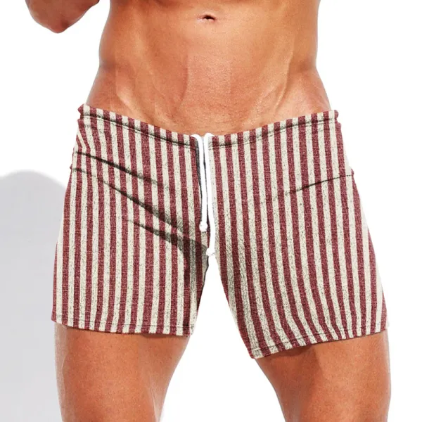 Men's Striped Sexy Tight Shorts - Salolist.com 