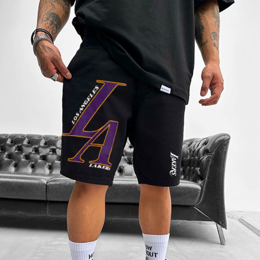 

Lässige Sportshorts Mit Basketball-Print