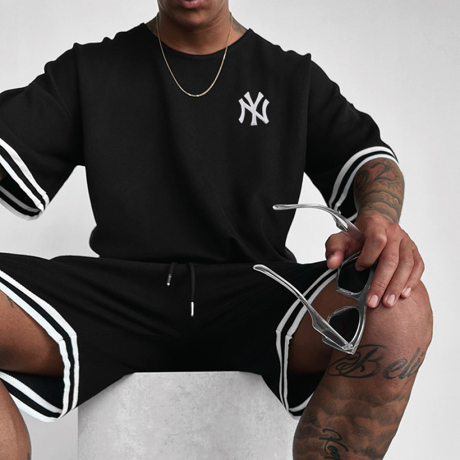 

T-shirt Décontracté à Lettres Imprimées Contrastées Pour Hommes