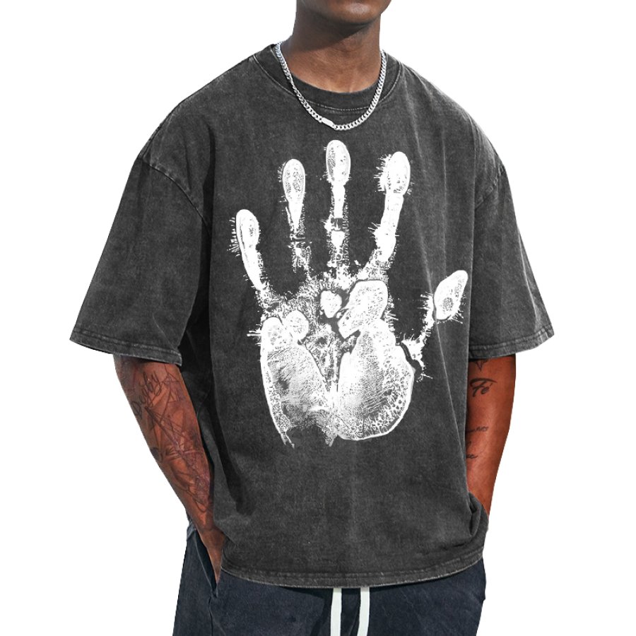 

Lustiges Swirl-Hand-Kunstdruck-Grafikdruck-Lässiges übergroßes T-Shirt Für Herren Mit Rundhalsausschnitt