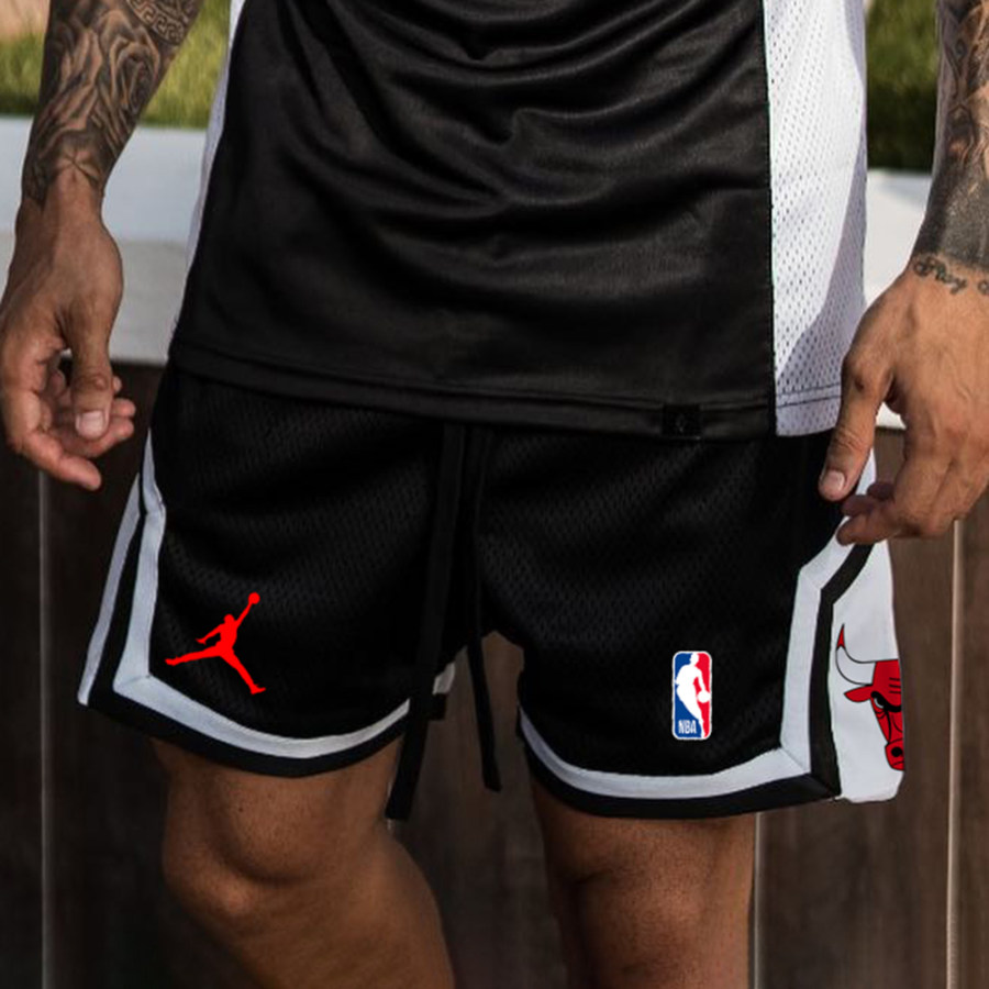 

Lässige Unisex-Basketballshorts Mit Bulls-Print