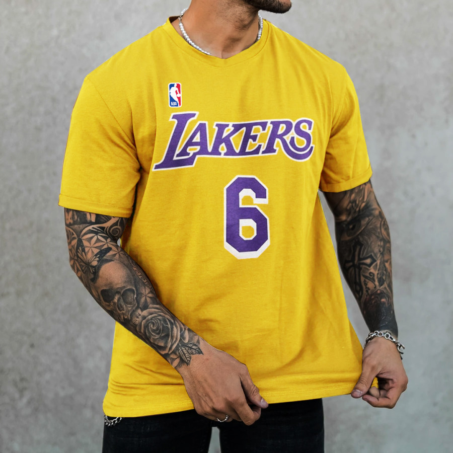 

Lässiges übergroßes Street-Chic-T-Shirt Der Lakers Für Herren