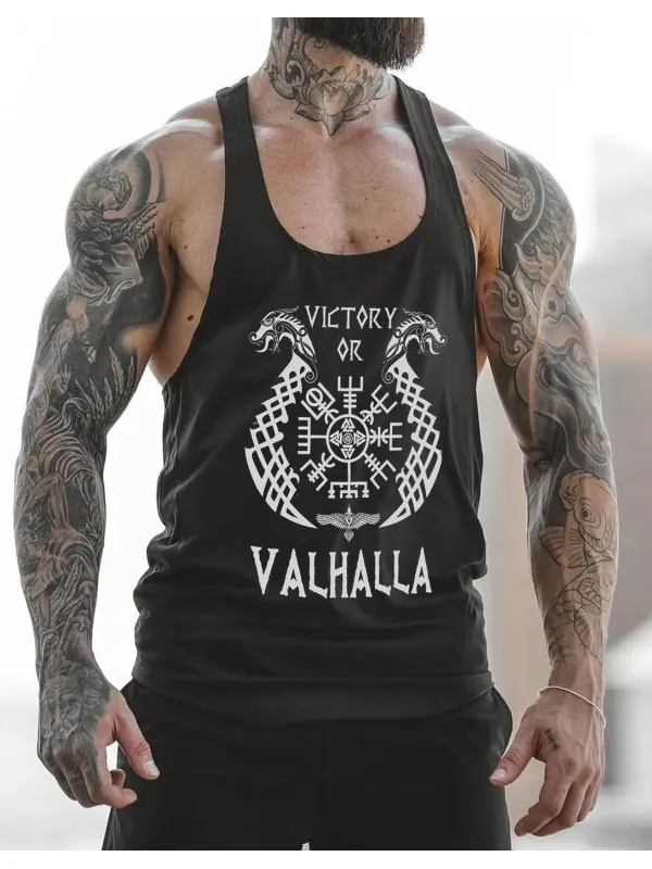 Viking Victory Or Valhalla Distressed Tank Top For Herren - Ootdmw.com 