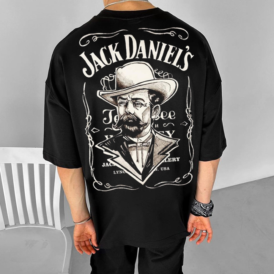 

Oversized Unisex Jack_Daniels Printed Short-sleeved Casual T-shirt