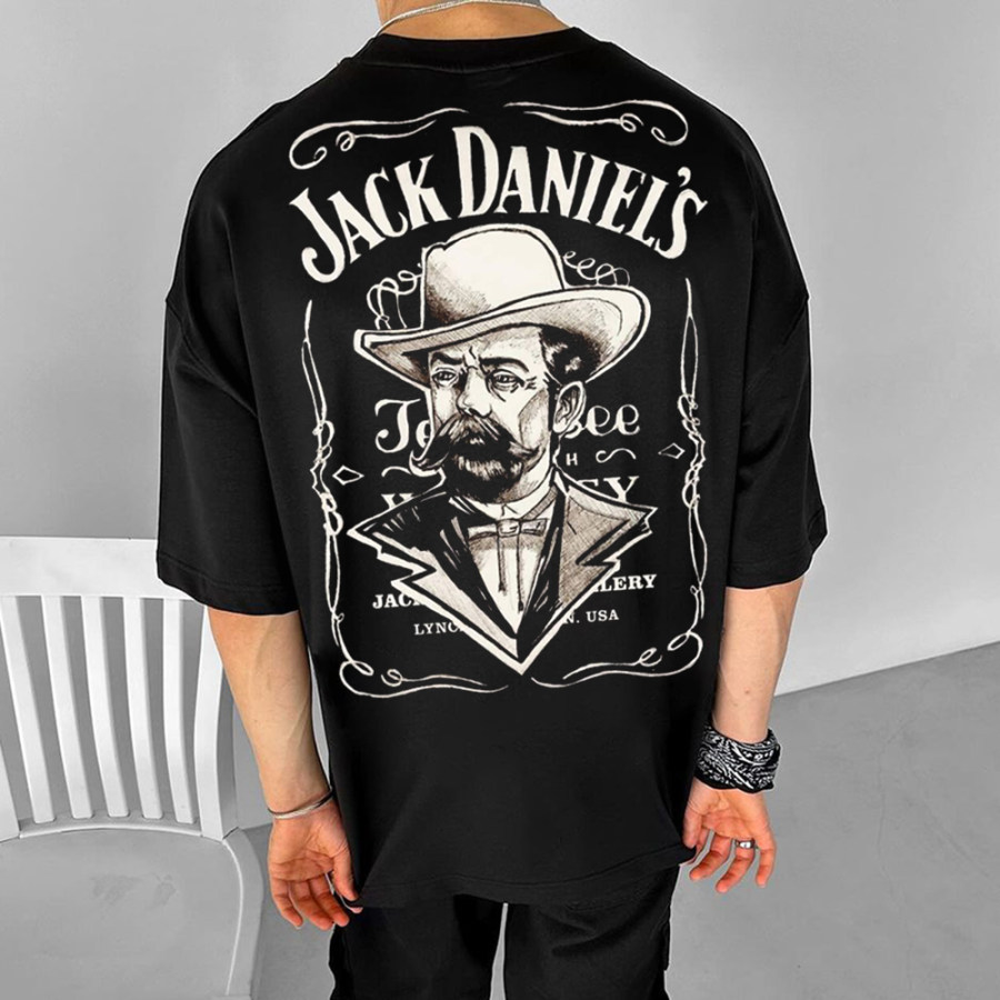 

Oversized Unisex Jack_Daniels Printed Short-sleeved Casual T-shirt