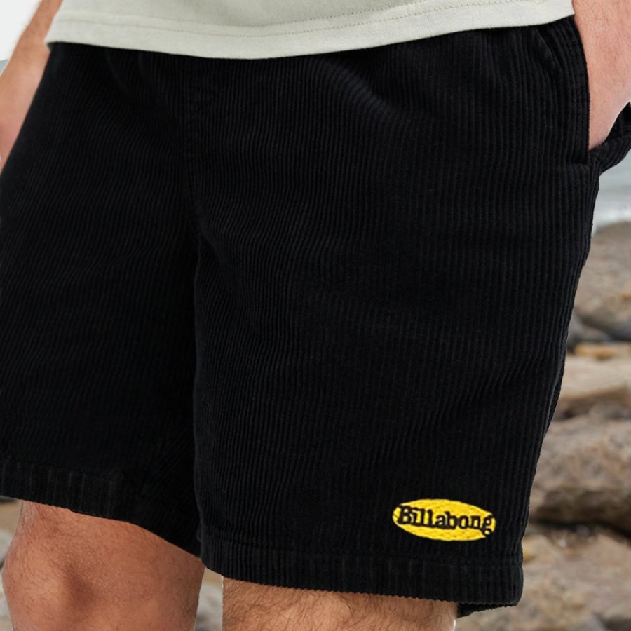 

Men's Billabong Shorts Retro Corduroy 5 Inch Shorts Surf Beach Shorts Daily Casual Black