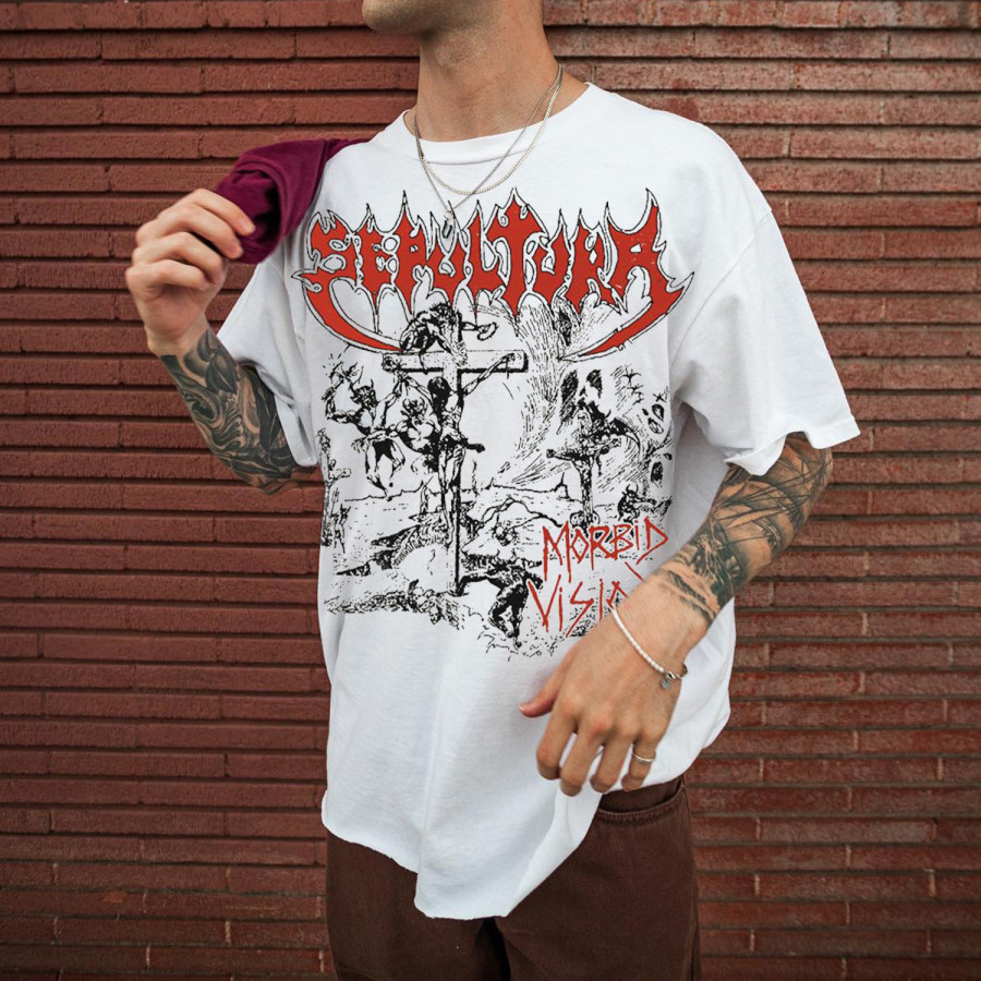 

Music Printed Loose Short Sleeve T-shirt