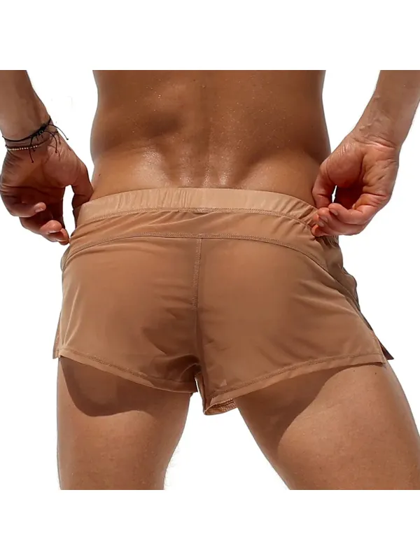 Men's Sexy Mesh See-through Shorts Sports Swimming Trunks - Ootdmw.com 