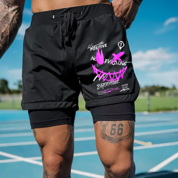 Men's Casual Sports Fitness Double Layer Shorts - Yiyistories.com 