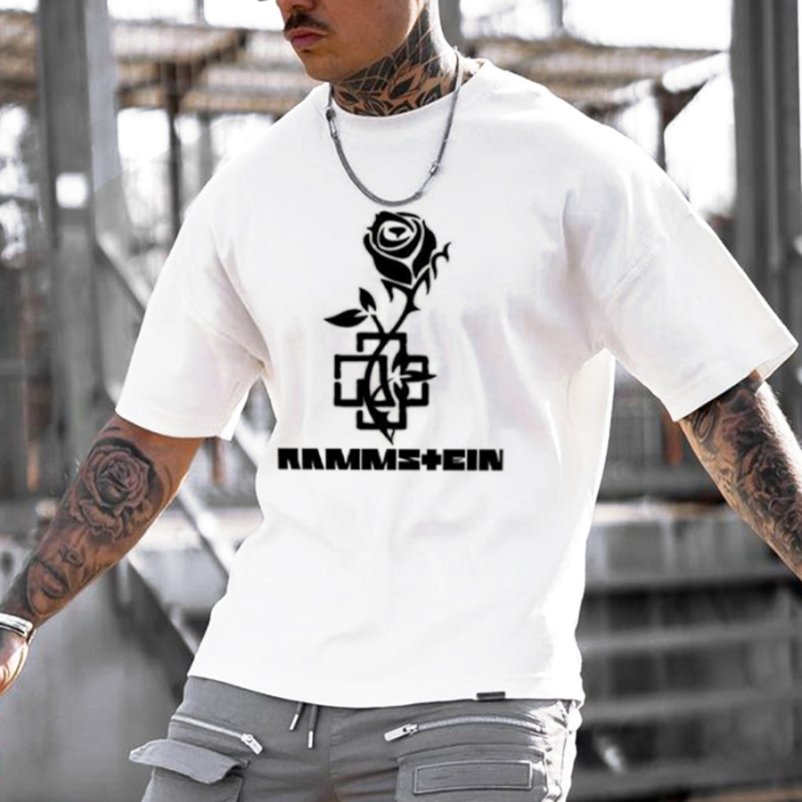 

Unisex "Rammstein" Band Print Vintage Casual T-Shirt