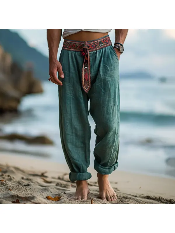 Retro Loose Breathable Men's Linen Casual Pants - Ootdmw.com 