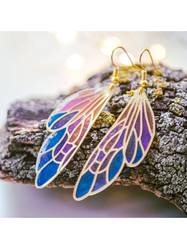 

Gradient colorful wings butterfly wing earrings