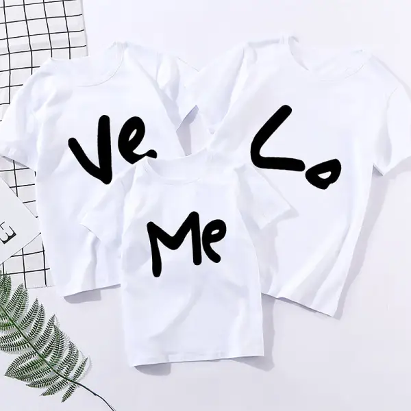 Love Letter Print Matching T-shirt - Popopiestyle.com 