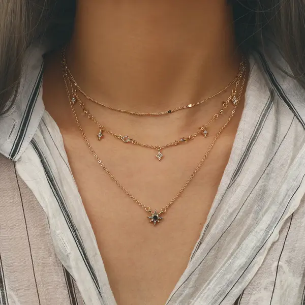 Multilayer Star Pendant Necklace Necklace - Leanarea.chimpone.com 