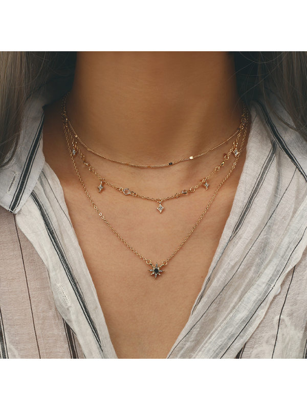 Multilayer Star Pendant Necklace Necklace - Inkshe.com 