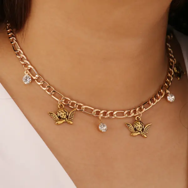 Angel Rhinestone Simple Personality Creative Retro Clavicle Chain - Leanarea.chimpone.com 