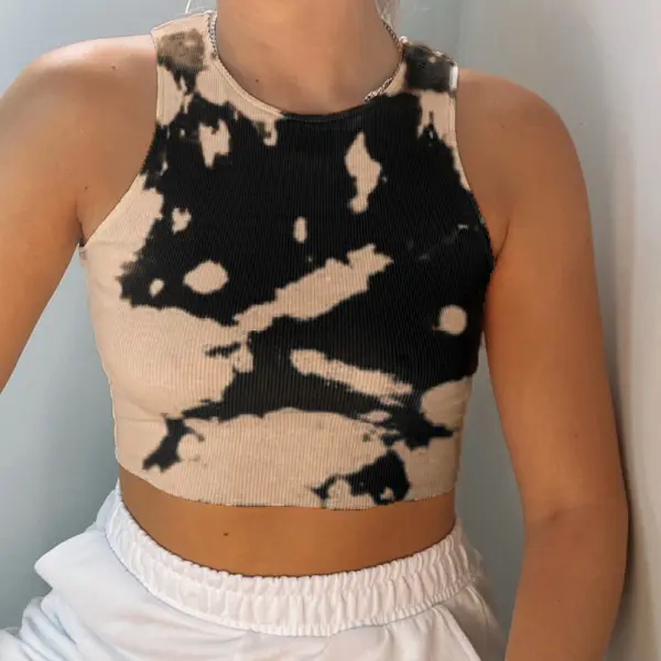 Irregular tie-dye slim-fit vest - Leanarea.chimpone.com 