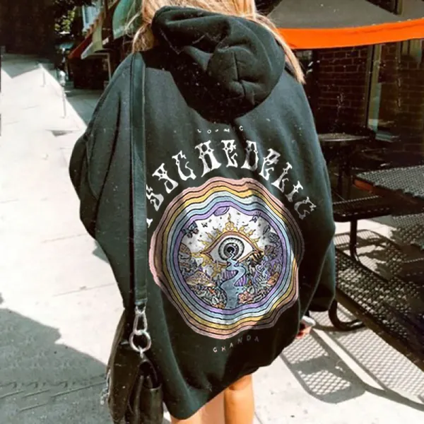 Modern Printed Colour Long Sleeve Hoodie - Leanarea.chimpone.com 
