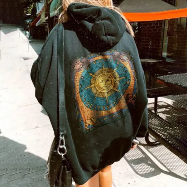 Modern Printed Color Long Sleeve Hoodie - Honeylop.chimpone.com 
