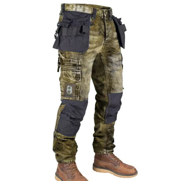 Retro Mens Multi Pocket Outdoor Casual Jeans - Kalesafe.com 