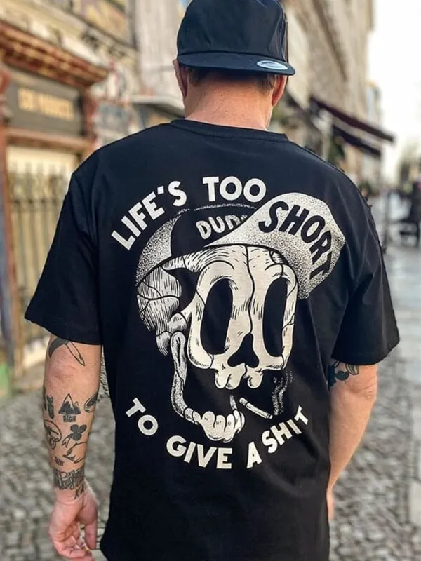 Cotton T-shirt With Skull Print - Oasisjoy.com 