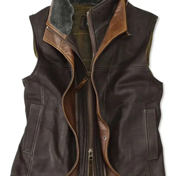 Men's Vintage Fashion Zipper Double Layer Collar Lapel Vest - Fineyoyo.com 