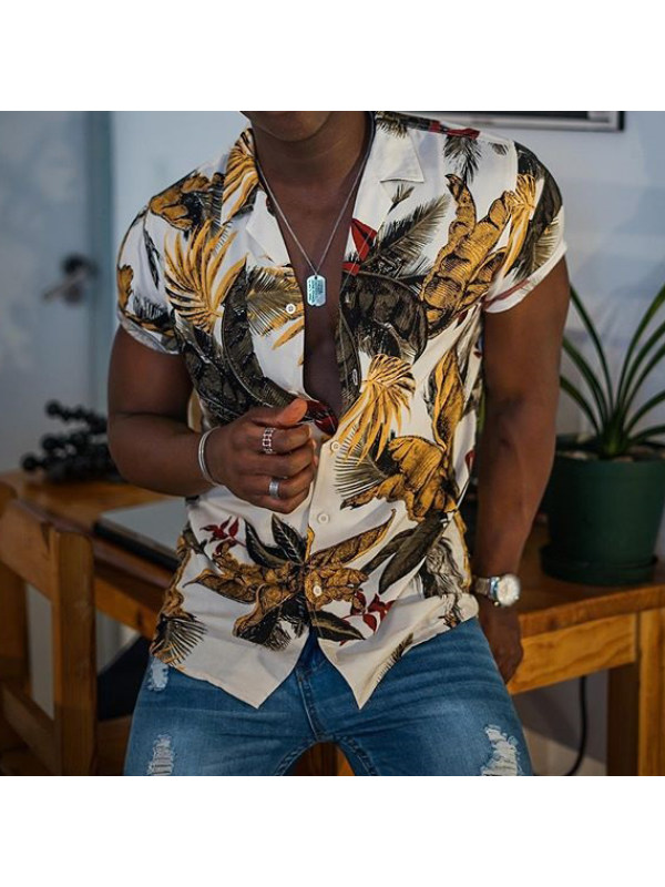 Casual Floral Print Short Sleeve Shirt