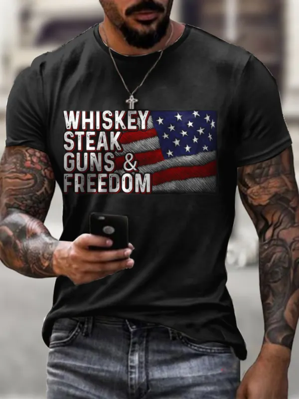 Whiskey print T-shirt - Oasisjoy.com 