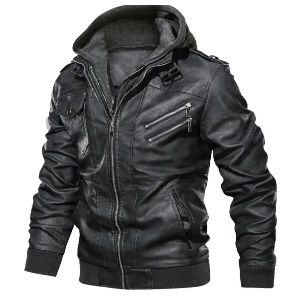 Mens Outdoor Cold-proof Motorcycle Leather Jacket - Villagenice.com 