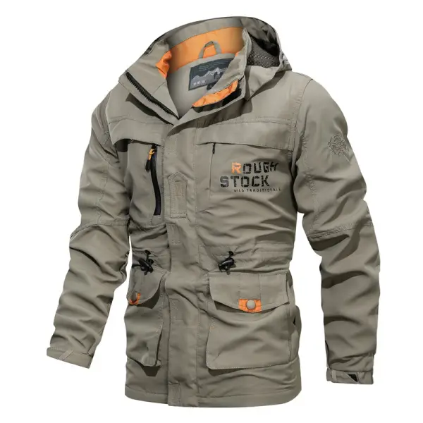 Mens Outdoor Windproof And Rainproof Multi-pocket Jacket - Senttea.chimpone.com 
